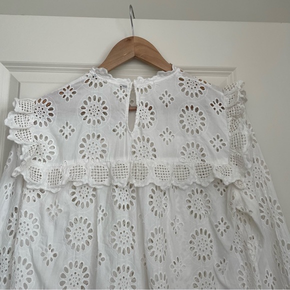 Zara eyelet blouse size M in off white color - Picture 12 of 15